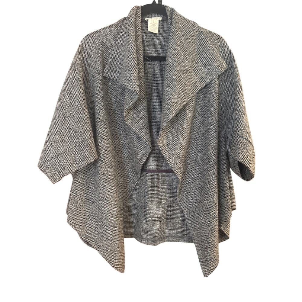 Mystree black tweed preppy oversized cape jacket SIZE S